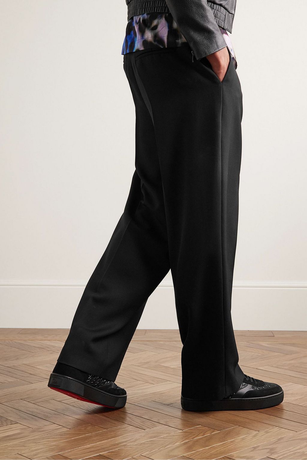 CHRISTIAN LOUBOUTIN Happyrui suede and leather-trimmed rubber sneakers