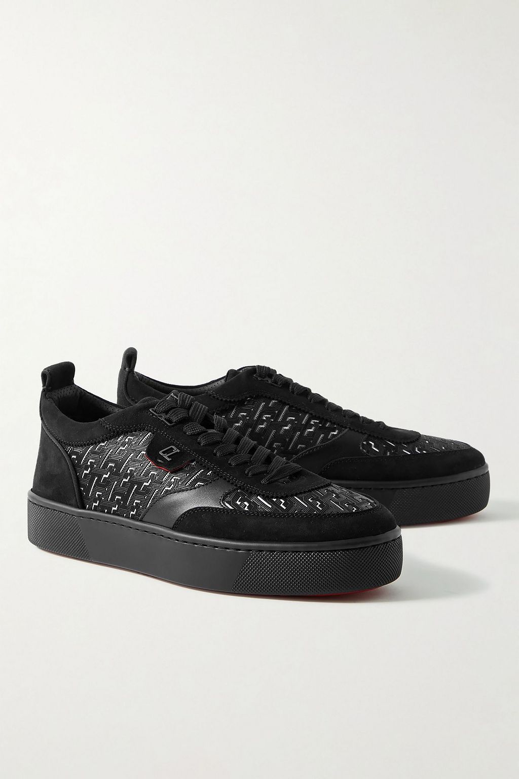 CHRISTIAN LOUBOUTIN Happyrui suede and leather-trimmed rubber sneakers