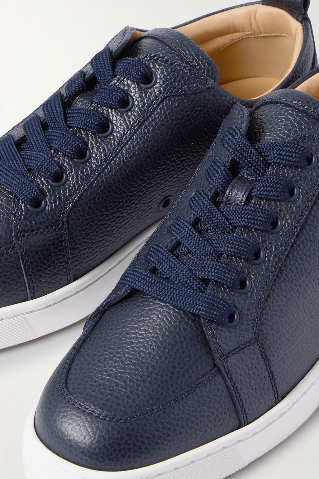 CHRISTIAN LOUBOUTIN Rantulow pebbled-leather sneakers