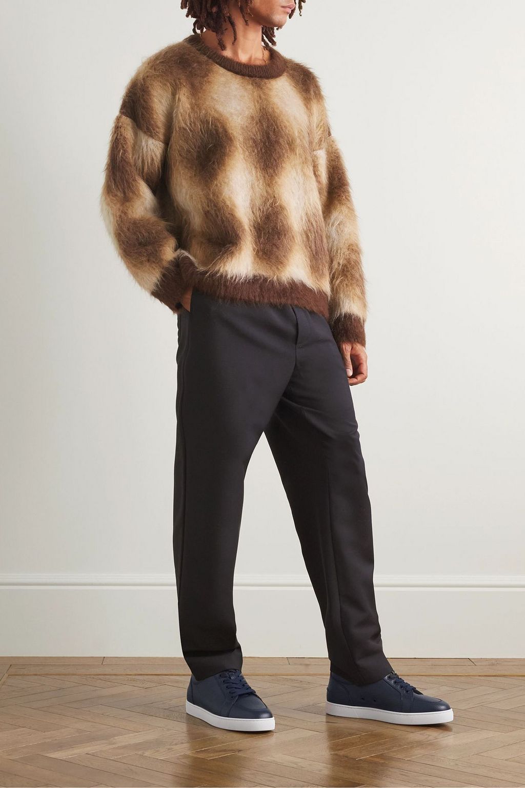 CHRISTIAN LOUBOUTIN Rantulow pebbled-leather sneakers