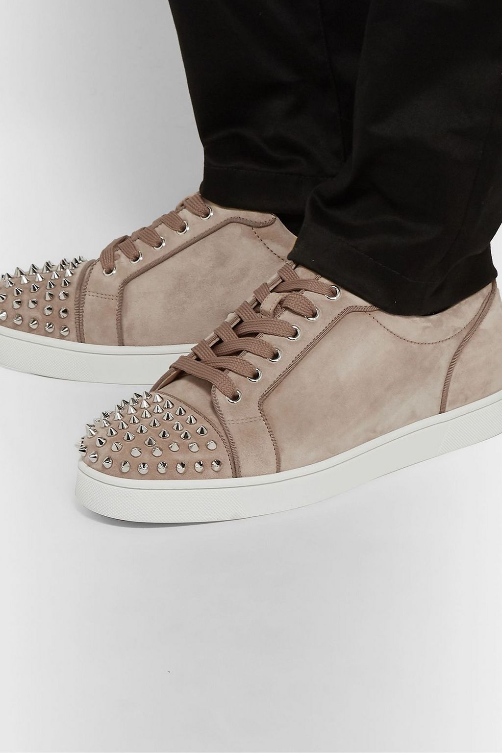 CHRISTIAN LOUBOUTIN Louis Junior Spikes cap-toe suede sneakers