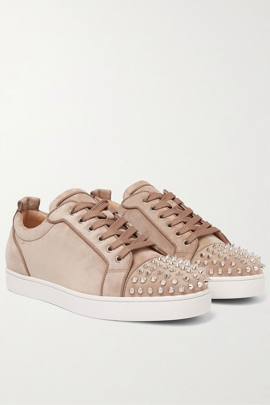 CHRISTIAN LOUBOUTIN Louis Junior Spikes cap-toe suede sneakers