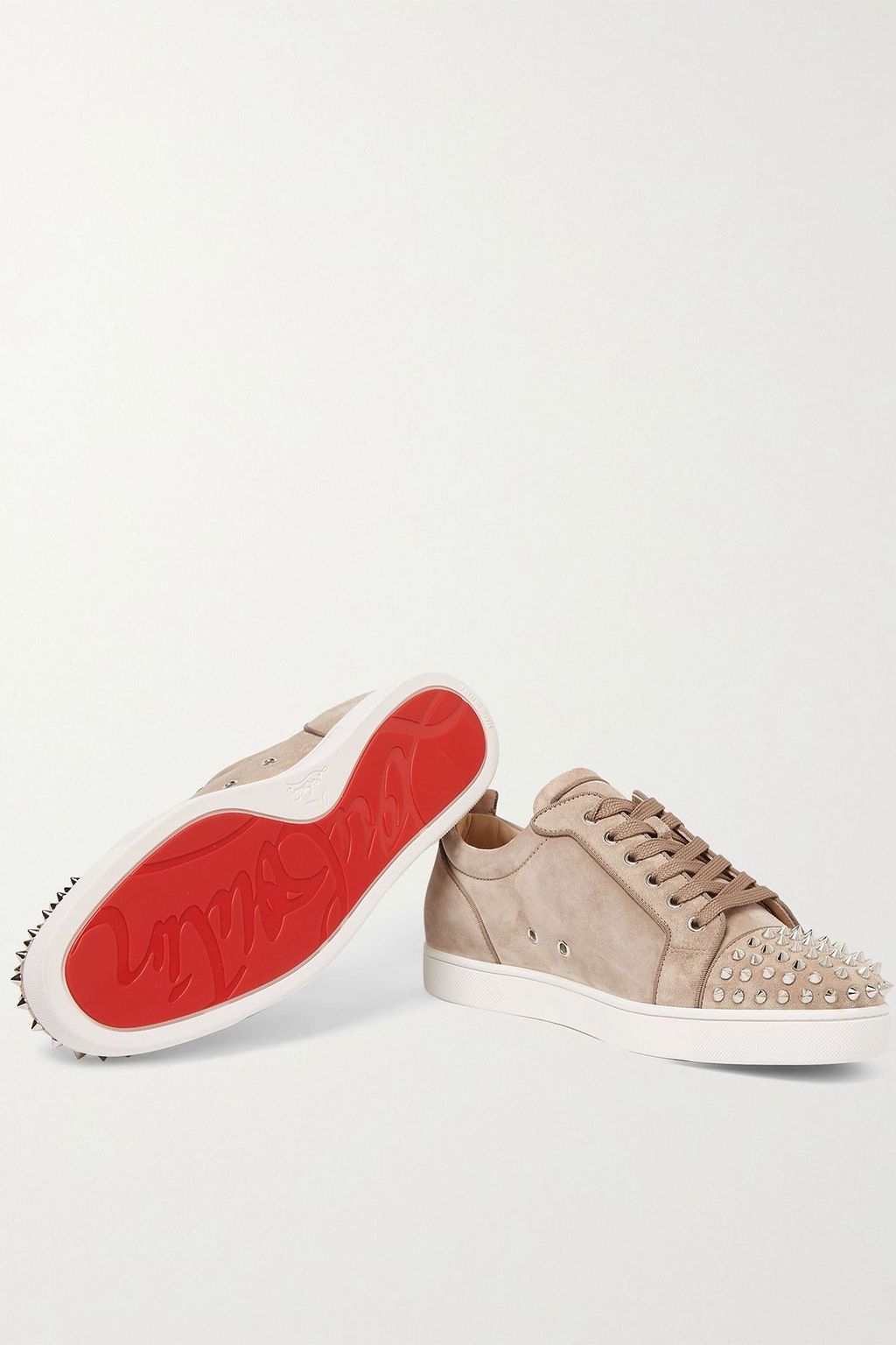 CHRISTIAN LOUBOUTIN Louis Junior Spikes cap-toe suede sneakers