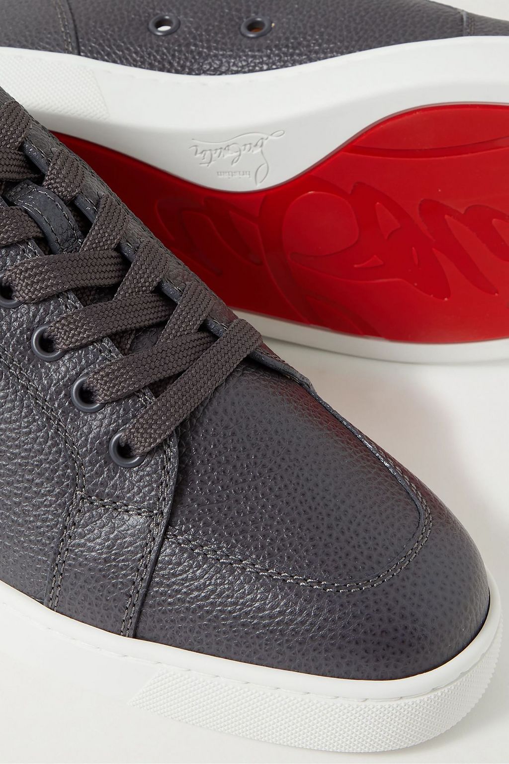 CHRISTIAN LOUBOUTIN Rantulow pebbled-leather sneakers