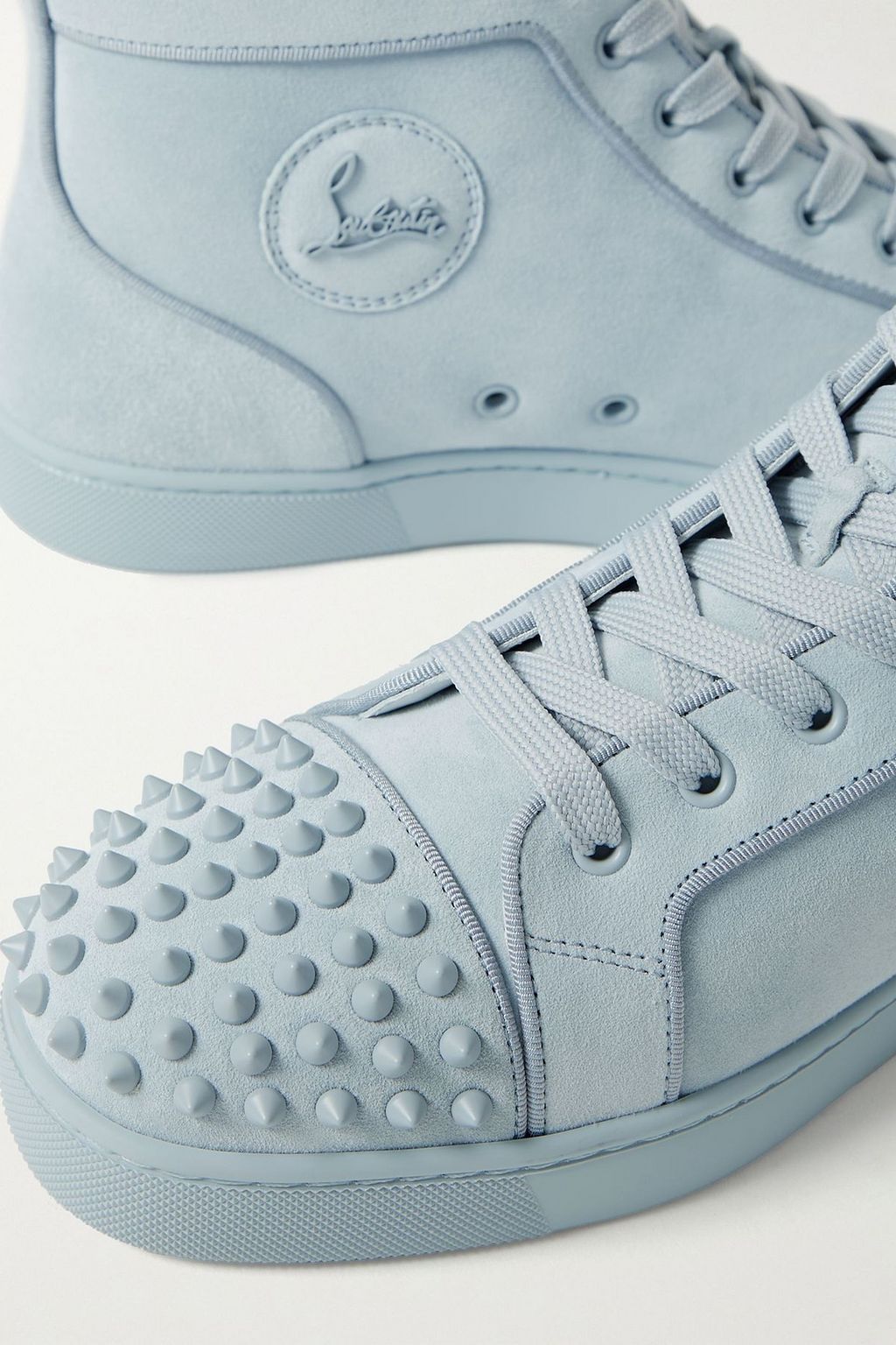 CHRISTIAN LOUBOUTIN Lou Spikes Orlato suede high-top sneakers