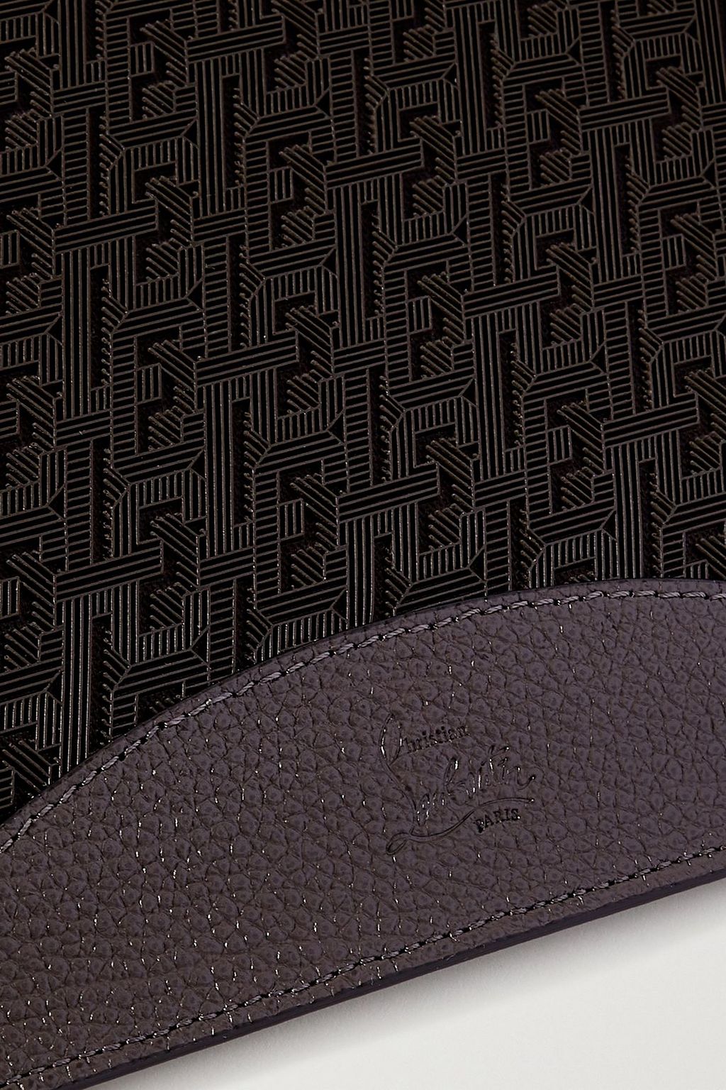 CHRISTIAN LOUBOUTIN Coated-canvas and pebbled-leather pouch