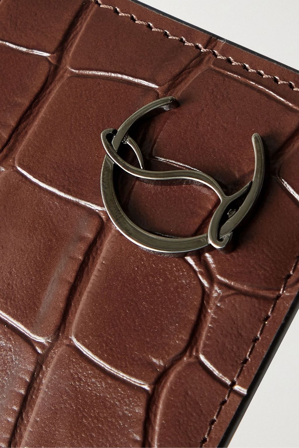 CHRISTIAN LOUBOUTIN Croc-effect leather cardholder