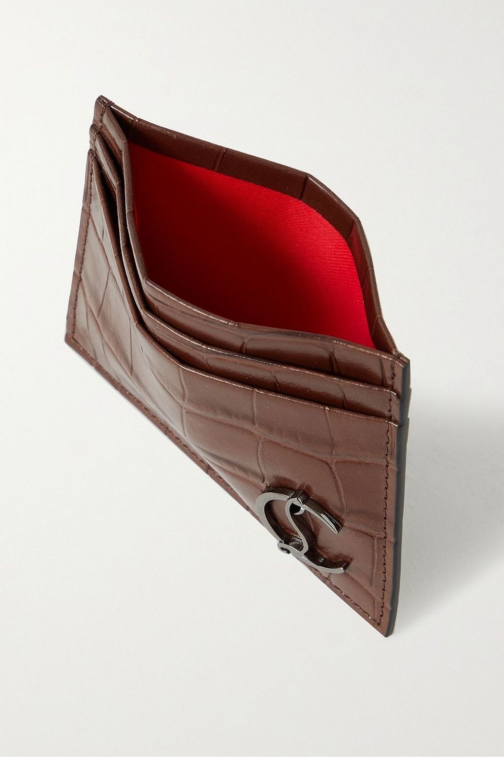 CHRISTIAN LOUBOUTIN Croc-effect leather cardholder
