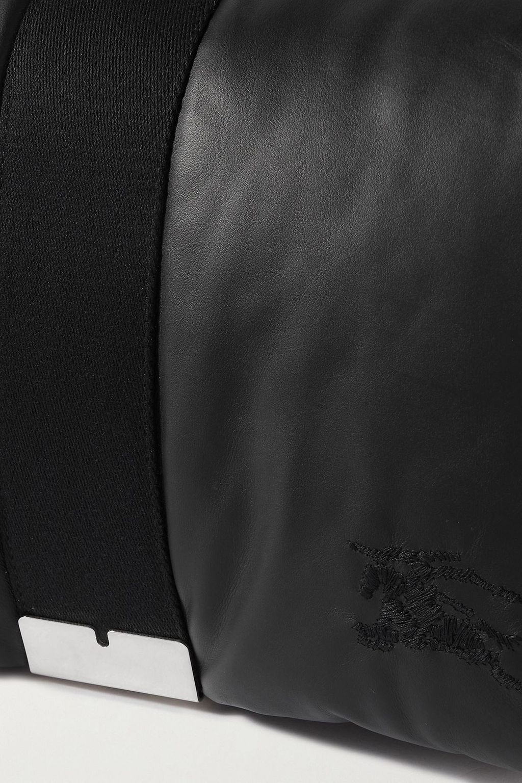 BURBERRY Logo-embroidered padded leather messenger bag | THE OUTNET
