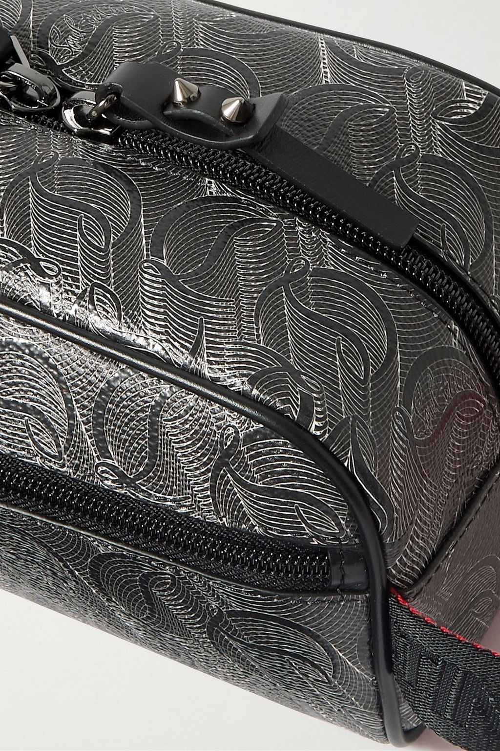 CHRISTIAN LOUBOUTIN Blaster logo-print textured-leather wash bag