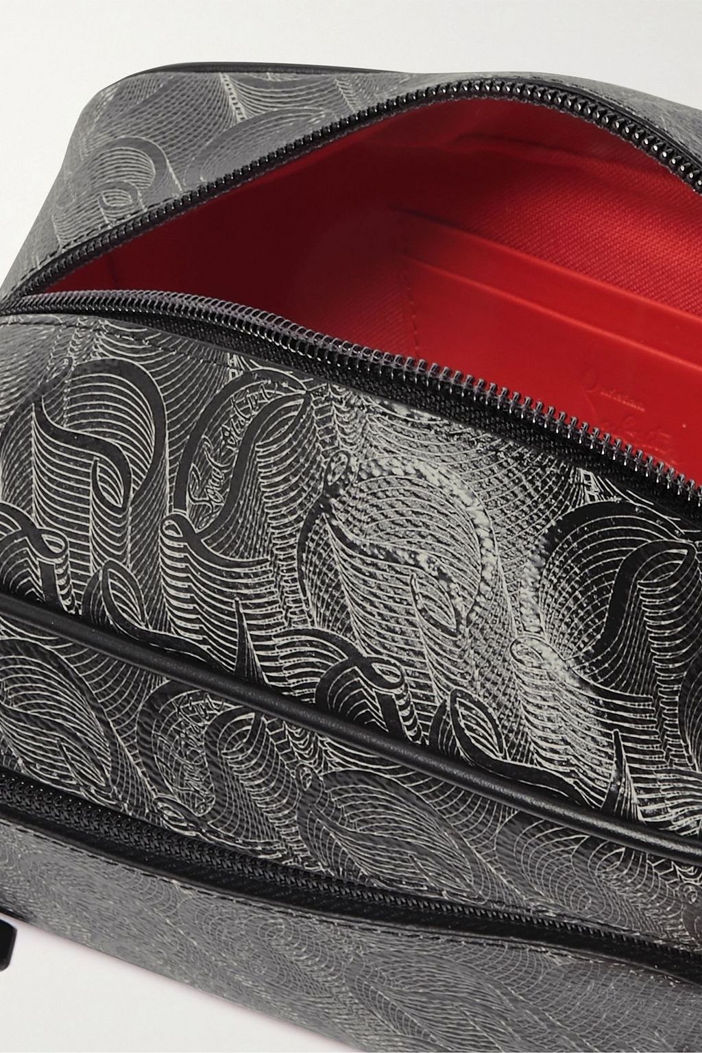 CHRISTIAN LOUBOUTIN Blaster logo-print textured-leather wash bag