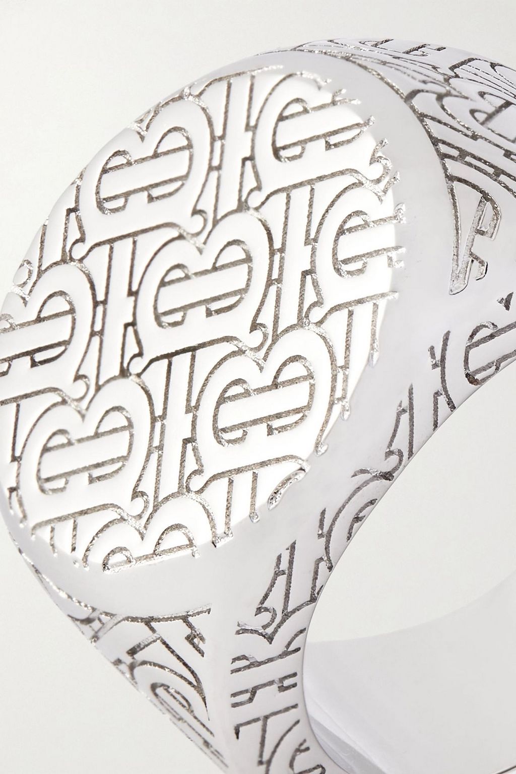 BURBERRY Monogrammed silver-tone signet ring