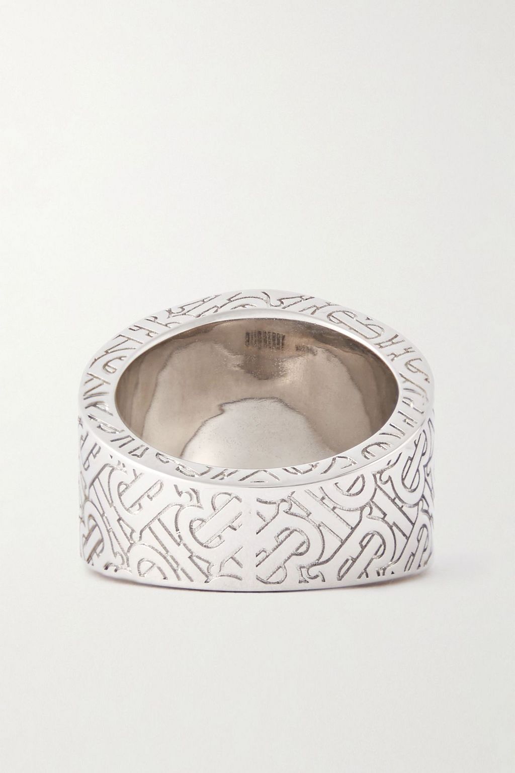 BURBERRY Monogrammed silver-tone signet ring