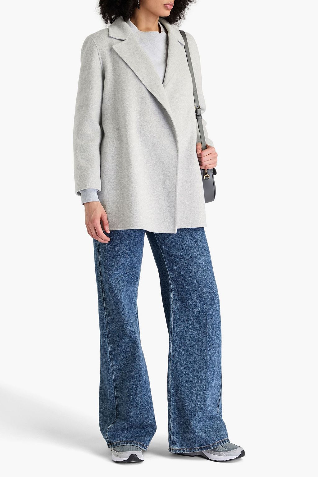 THEORY Clairene brushed wool and cashmere-blend coat