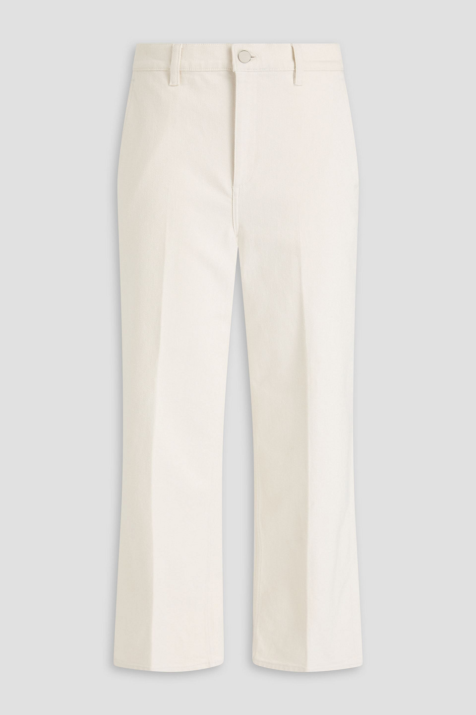 Theory Womens Sand Pressed-crease Wide-leg Mid-rise Stretch-cotton Trousers In Neutrals