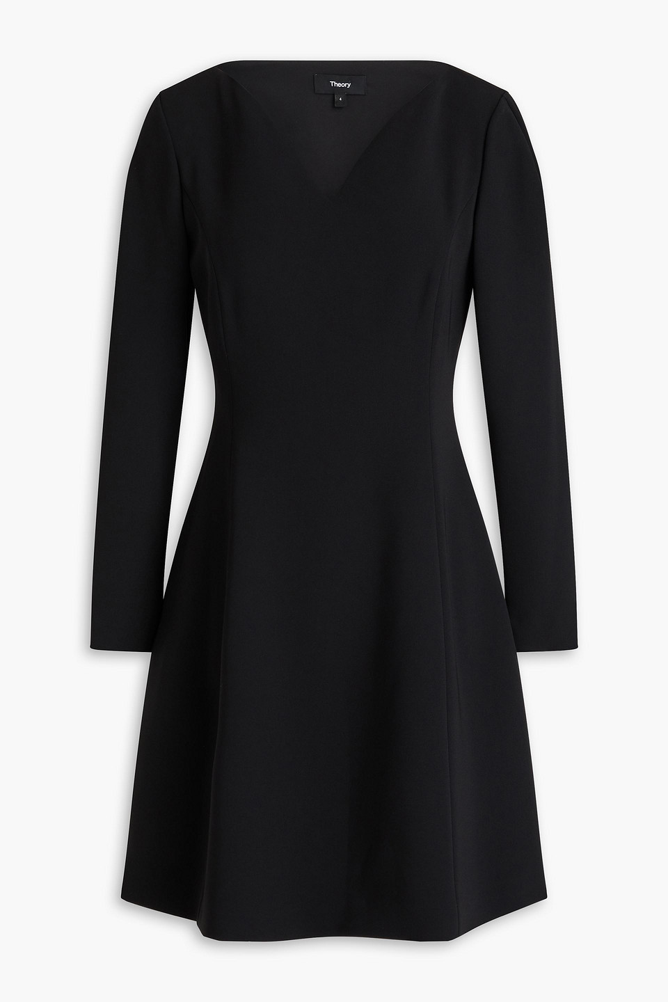 Theory Crepe Mini Dress In Black