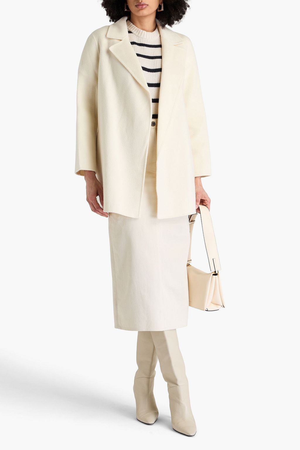 THEORY Clairene brushed wool and cashmere-blend coat