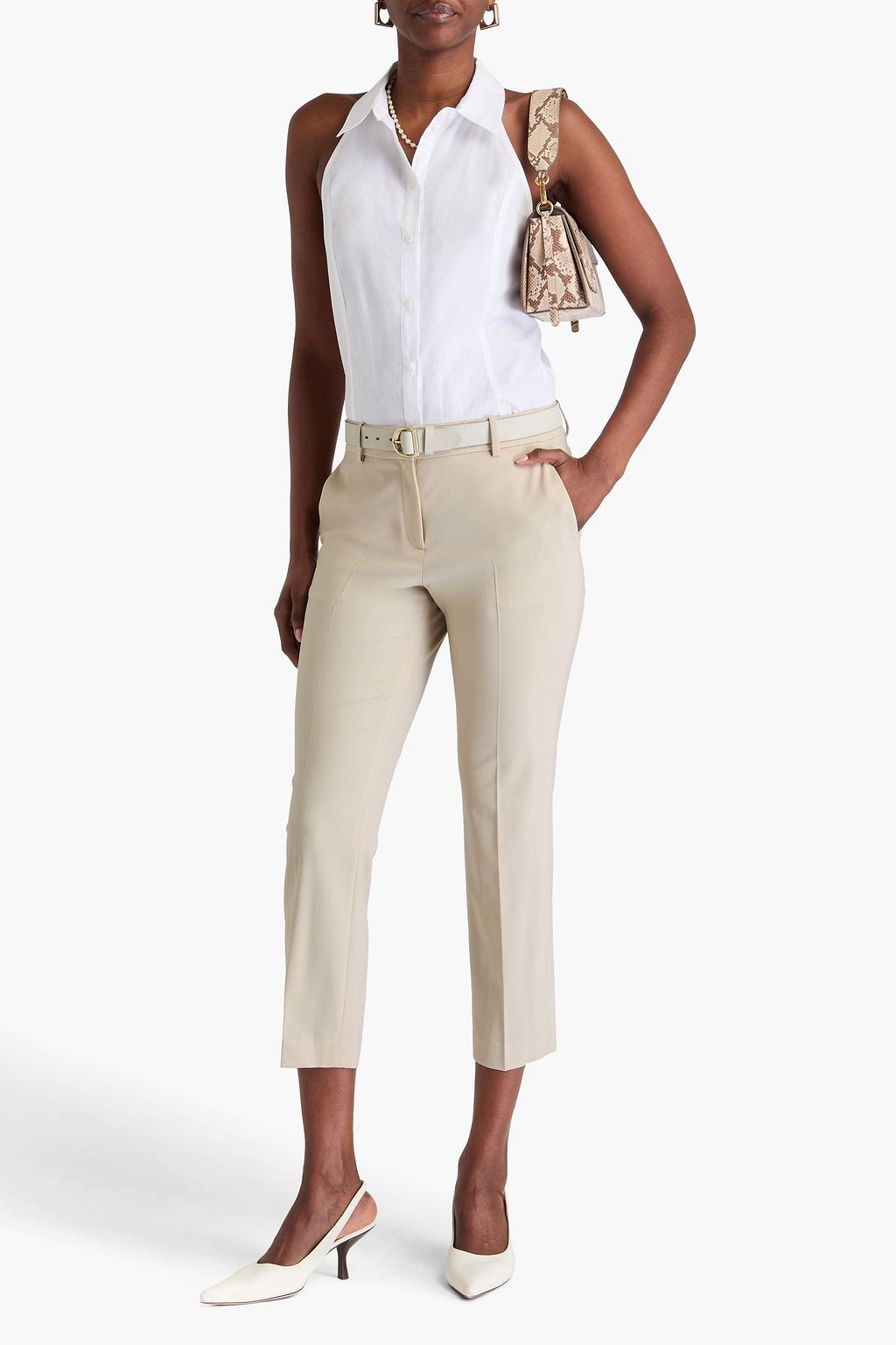 THEORY Treeca cropped stretch-wool slim-leg pants