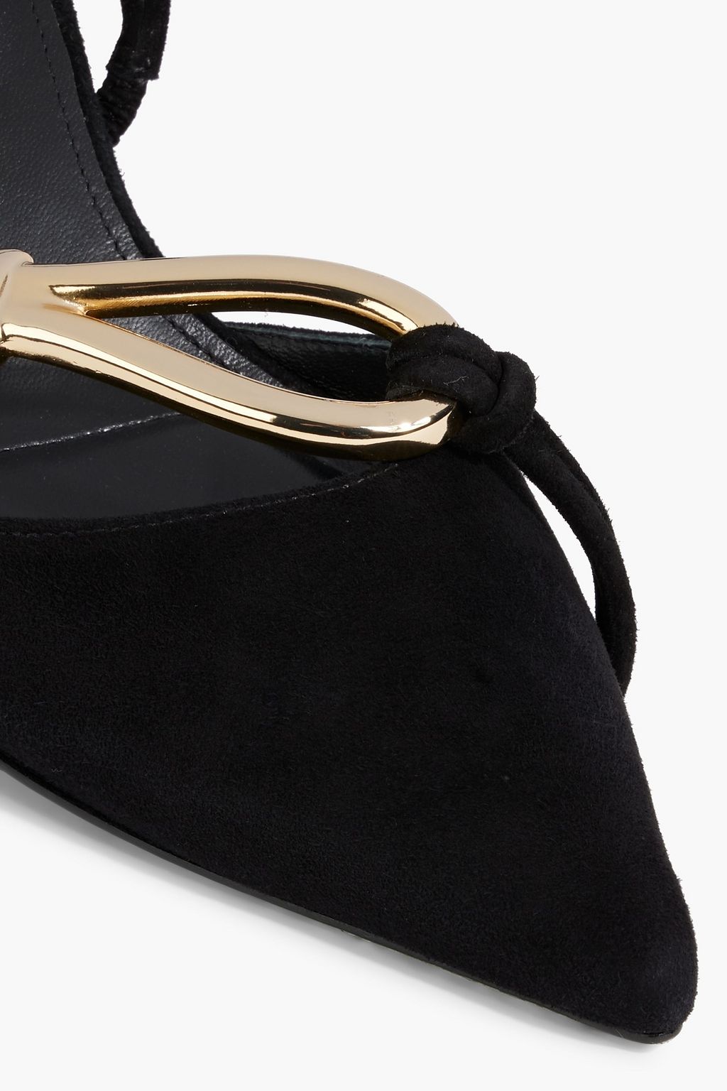SIMKHAI Love Knot embellished suede slingback pumps