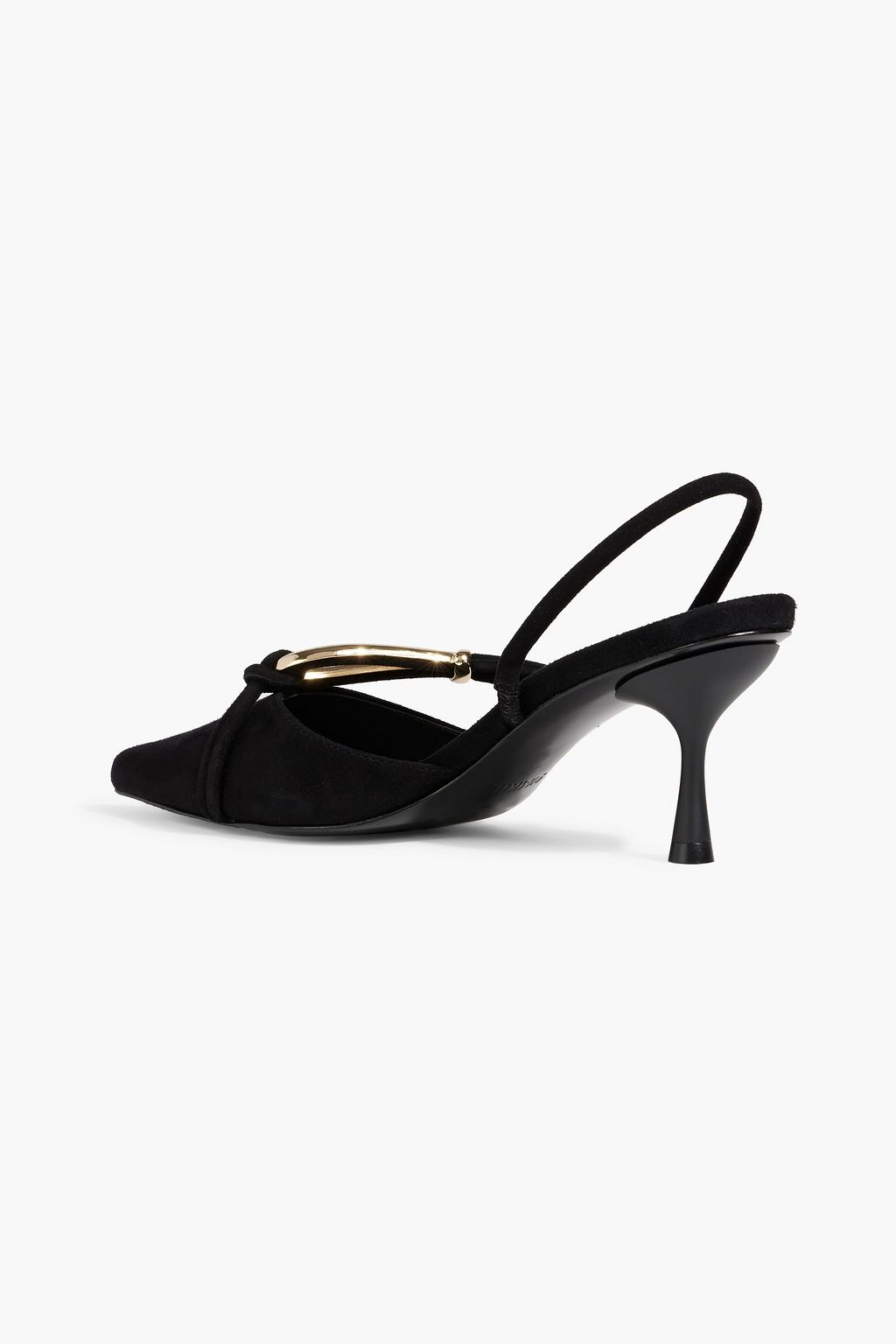 SIMKHAI Love Knot embellished suede slingback pumps