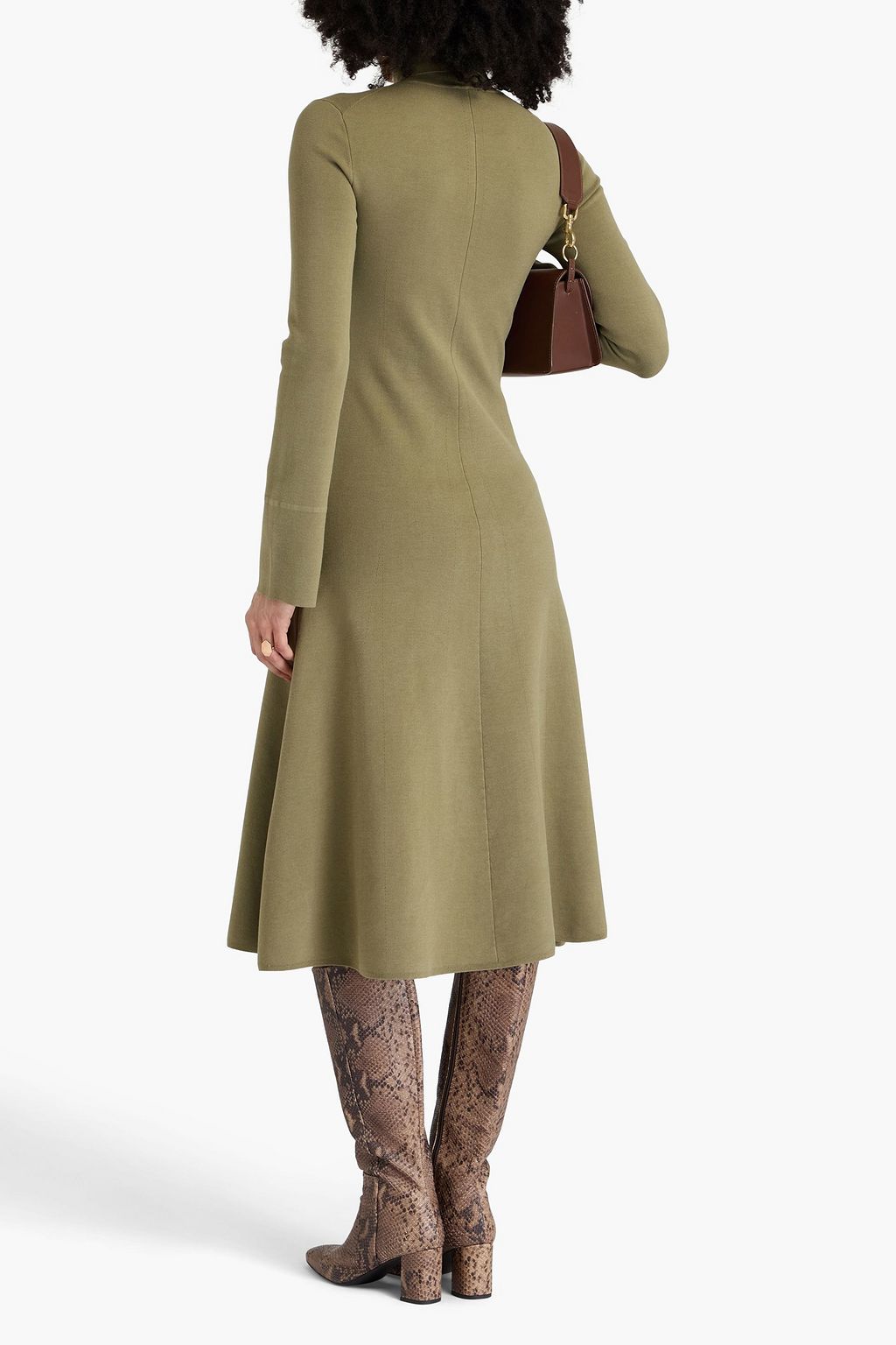 JOSEPH Silk-blend turtleneck midi dress
