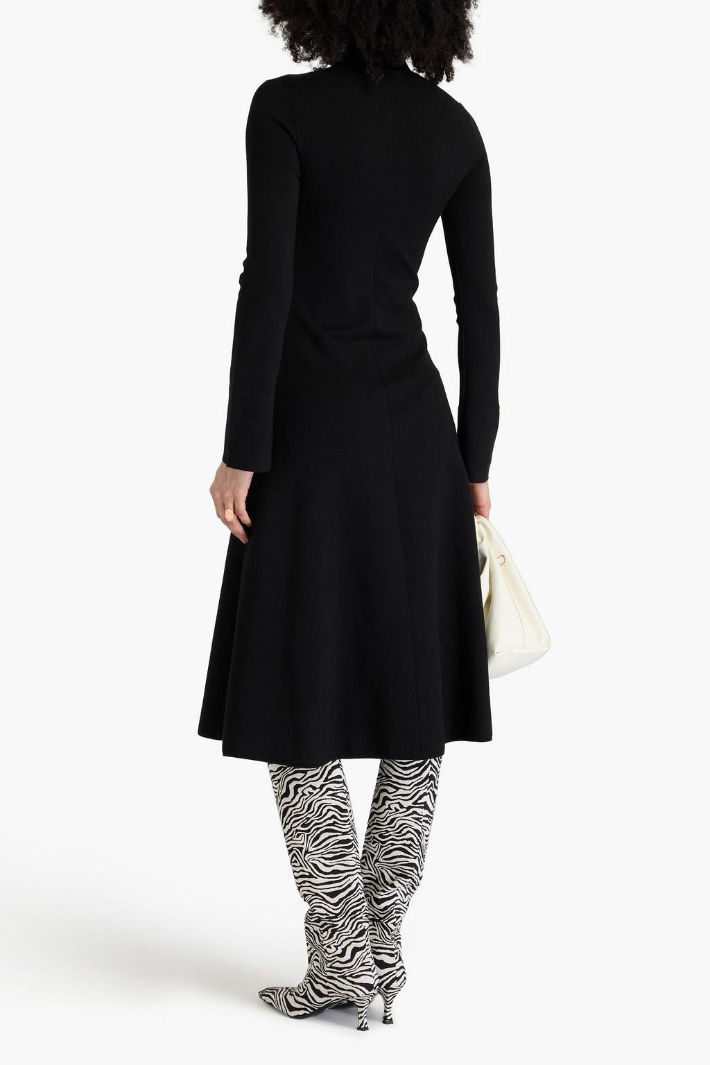 JOSEPH Silk-blend turtleneck midi dress