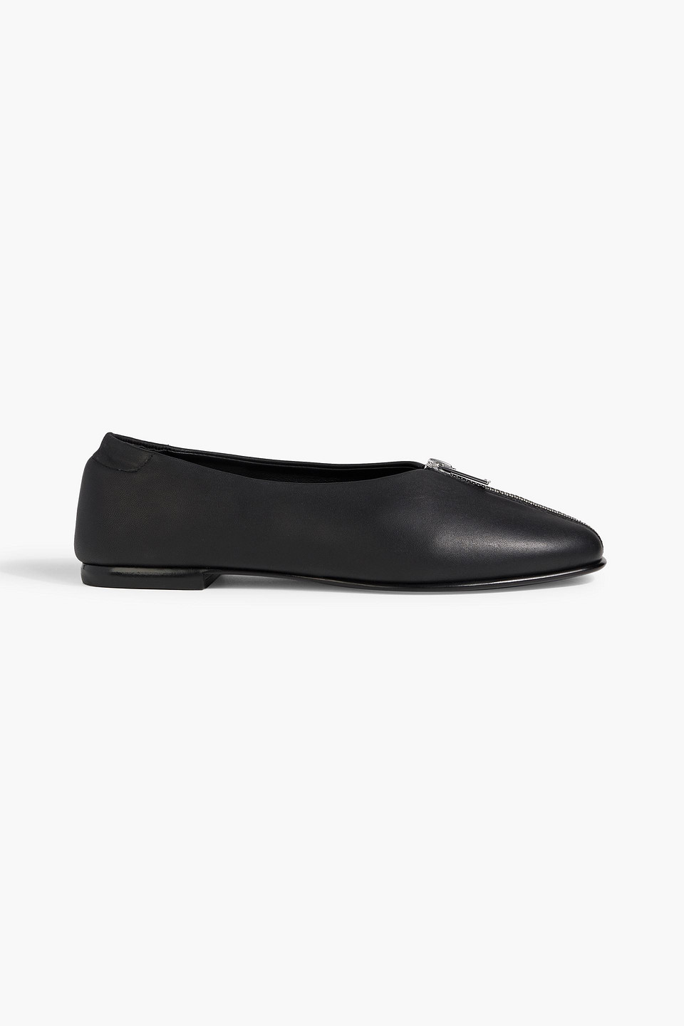 Eden zip-detailed leather ballet flats