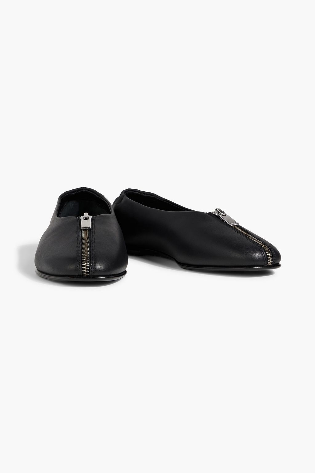 SIMKHAI Eden zip-detailed leather ballet flats