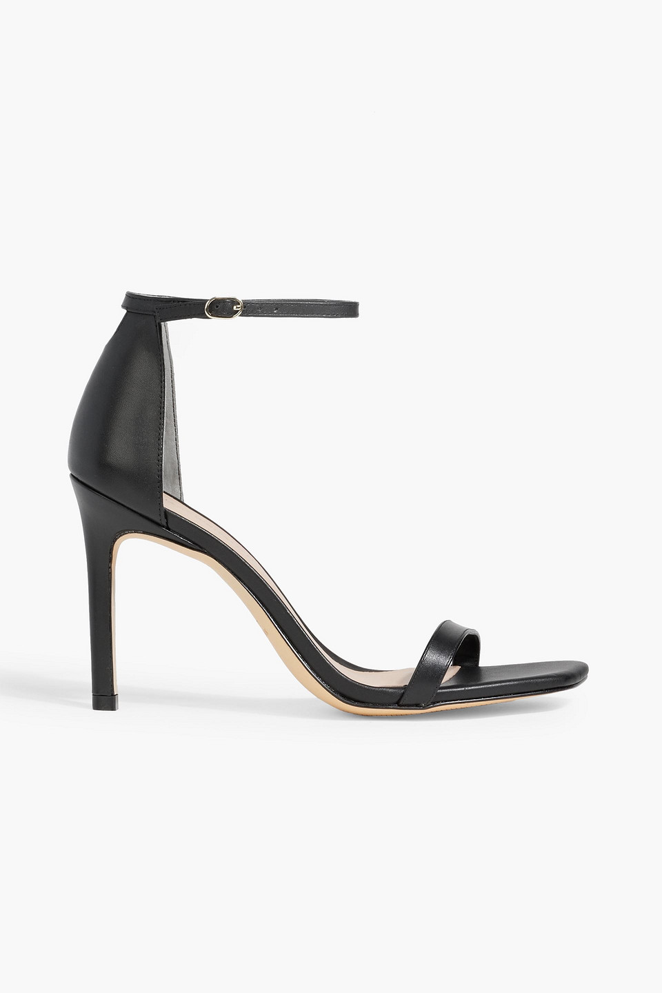 Stuart Weitzman Amelina 95 Leather Sandals In Black