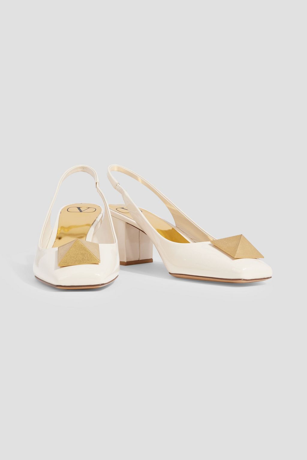 VALENTINO GARAVANI One Stud patent-leather slingback pumps