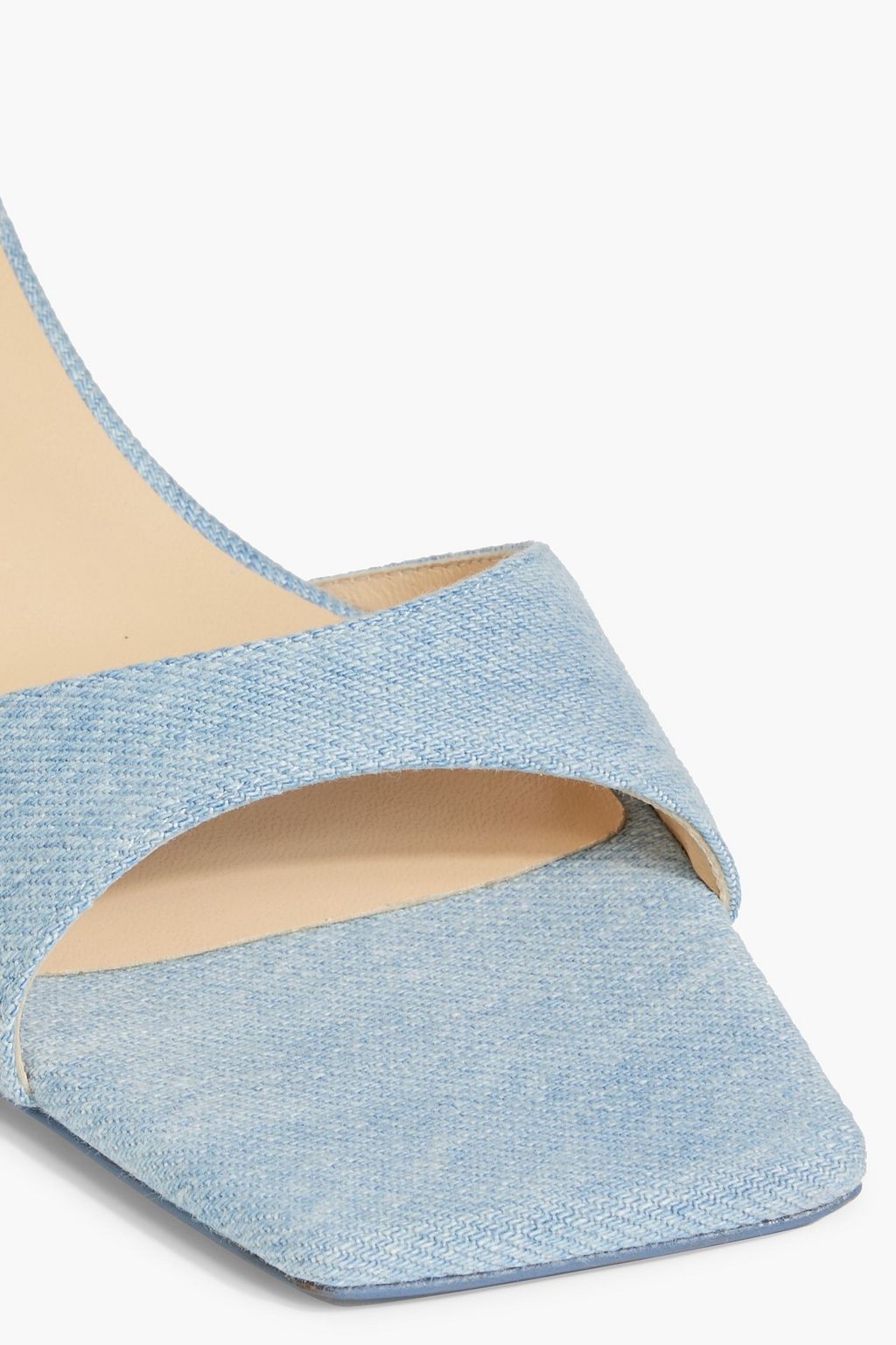 MAGDA BUTRYM Floral-appliquéd denim mules