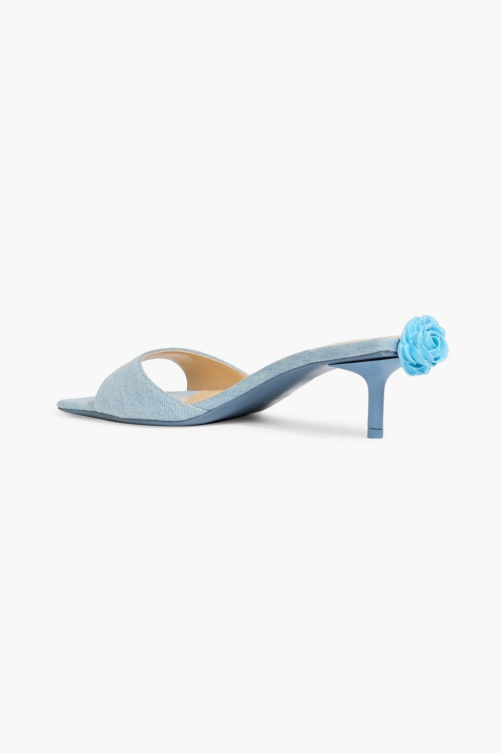 MAGDA BUTRYM Floral-appliquéd denim mules