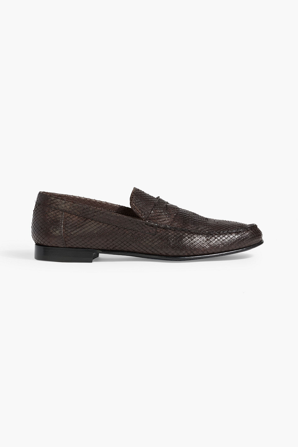 Sellers snake-effect leather loafers