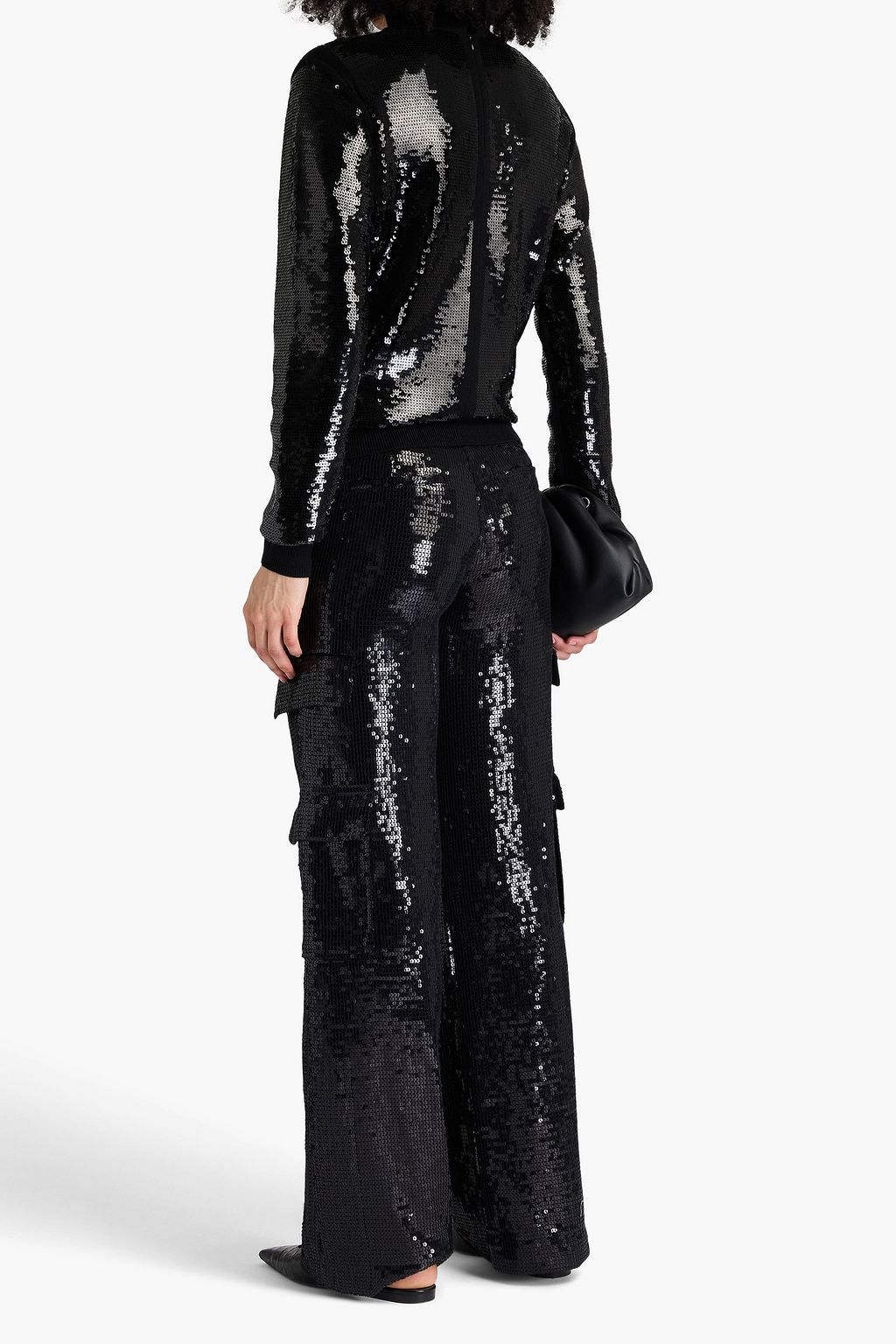 JOSEPH Sequined wool-blend turtleneck sweater