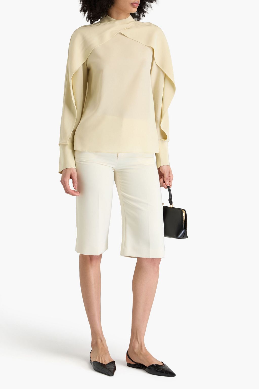 JOSEPH Baile draped silk crepe de chine blouse