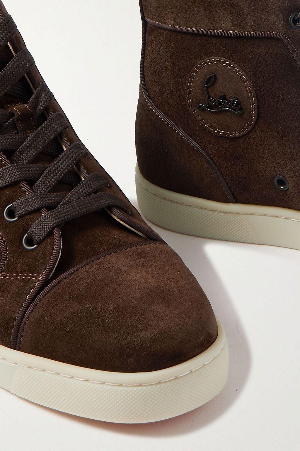 CHRISTIAN LOUBOUTIN Louis logo-embellished suede high-top sneakers