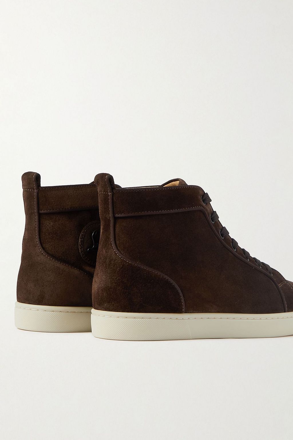 CHRISTIAN LOUBOUTIN Louis logo-embellished suede high-top sneakers