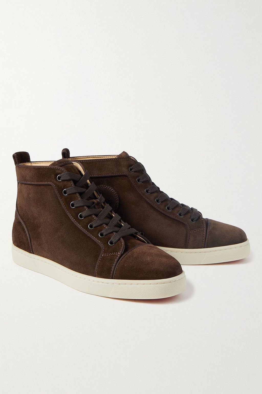 CHRISTIAN LOUBOUTIN Louis logo-embellished suede high-top sneakers