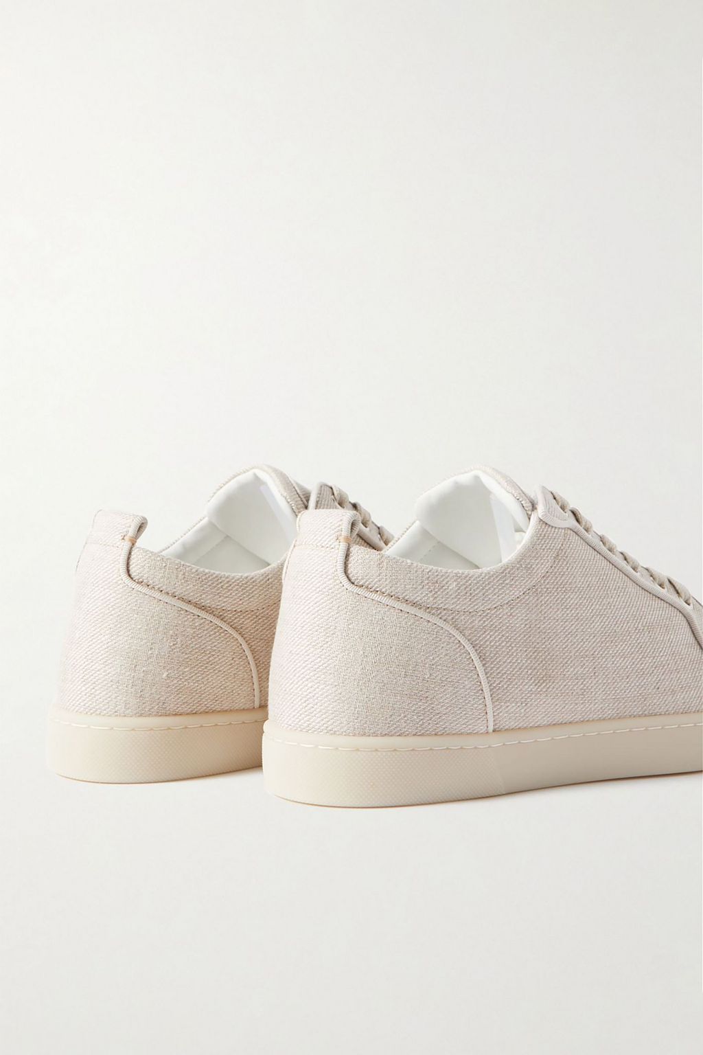 CHRISTIAN LOUBOUTIN Rantulow grosgrain-trimmed linen-canvas sneakers