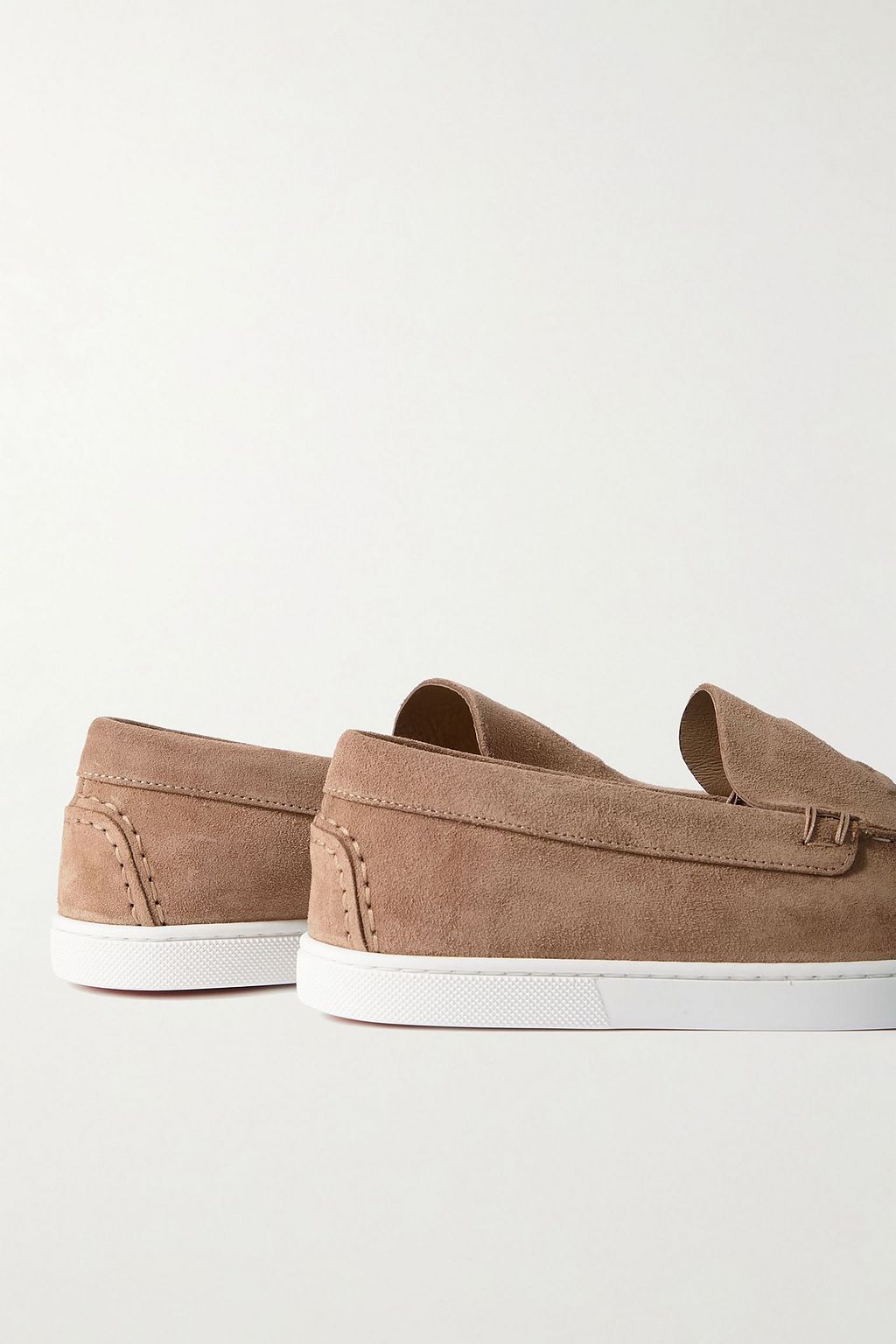 CHRISTIAN LOUBOUTIN Varsiboat logo-embossed suede loafers