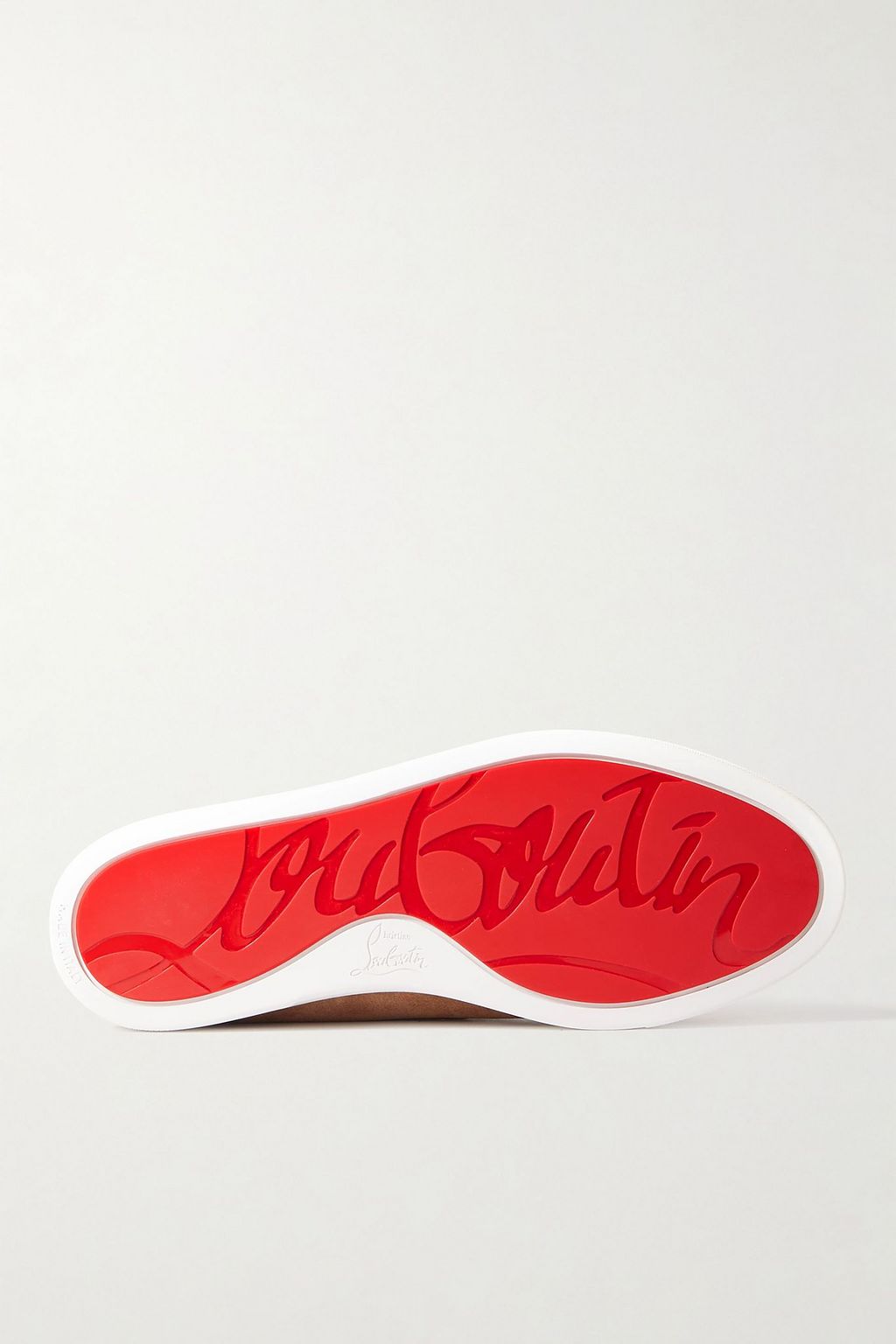 CHRISTIAN LOUBOUTIN Varsiboat logo-embossed suede loafers