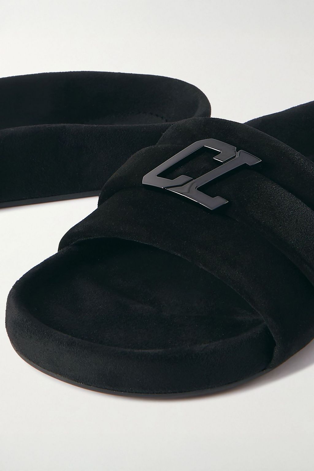 CHRISTIAN LOUBOUTIN Varsimule logo-embellished suede slides