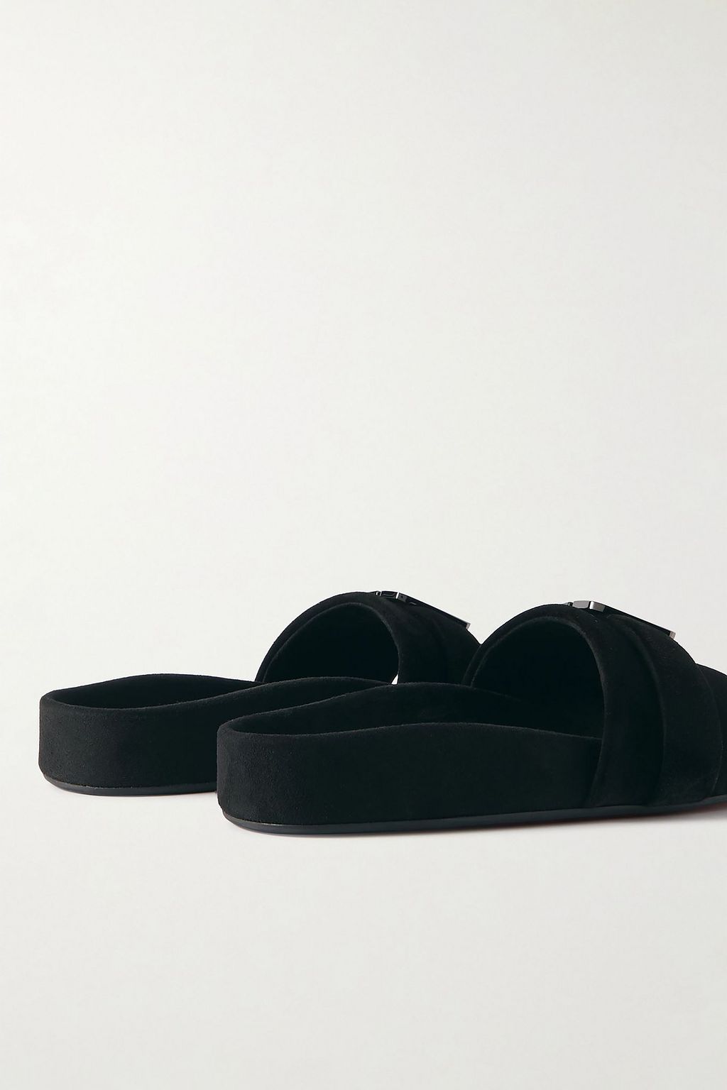 CHRISTIAN LOUBOUTIN Varsimule logo-embellished suede slides