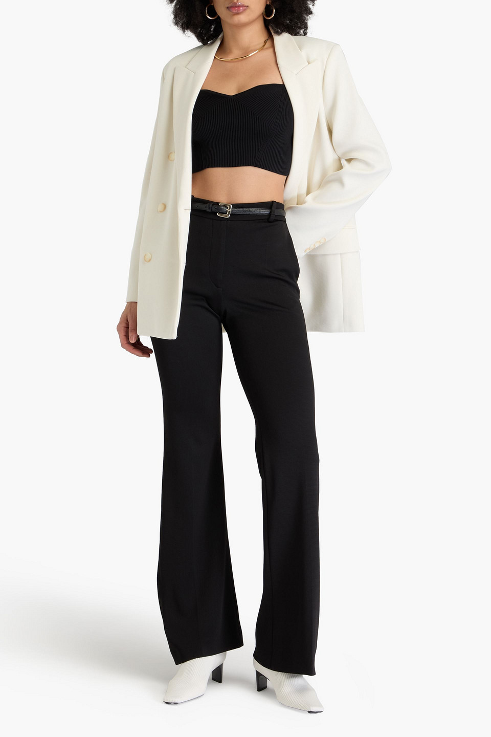Joseph Tafira Ottoman Flared Pants In Black