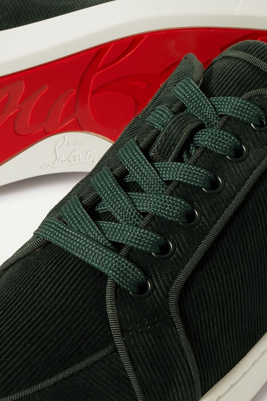 CHRISTIAN LOUBOUTIN حذاء سنيكرز Rantulow من المخمل المضلع