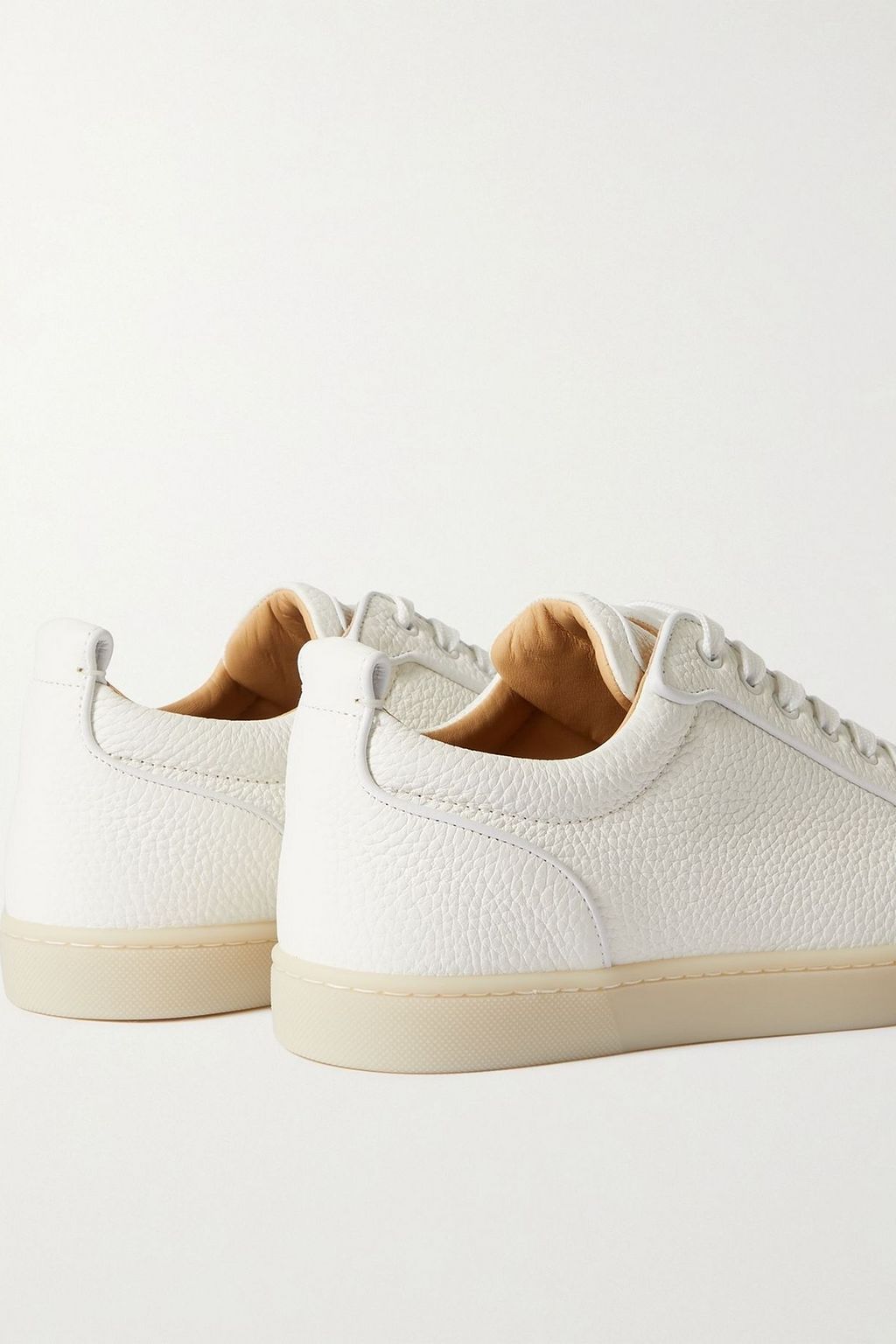CHRISTIAN LOUBOUTIN Louis Junior Spikes cap-toe pebbled-leather sneakers