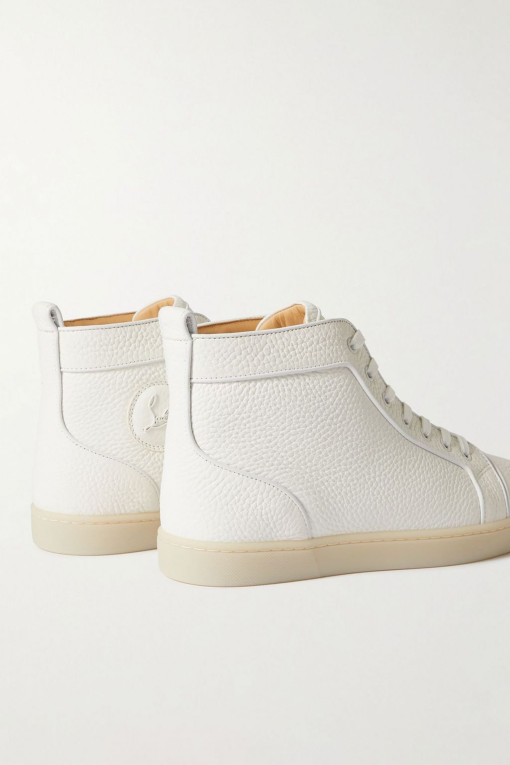 CHRISTIAN LOUBOUTIN Louis Orlato pebbled-leather high-top sneakers