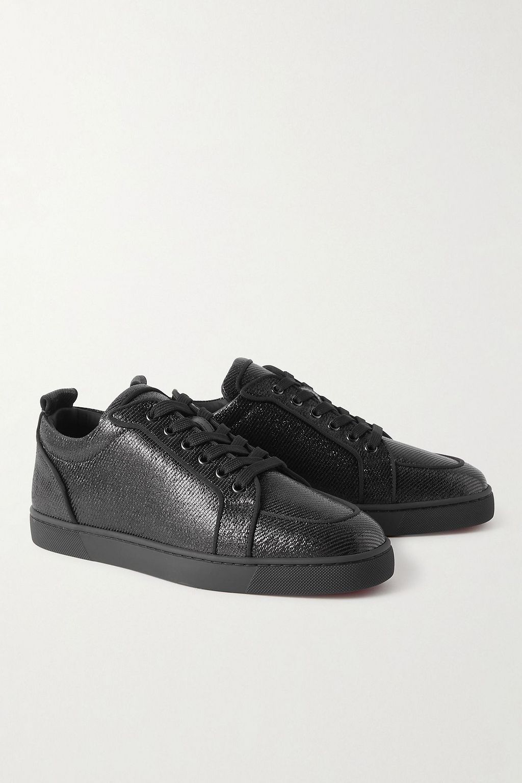 CHRISTIAN LOUBOUTIN Rantulow grosgrain-trimmed jacquard sneakers