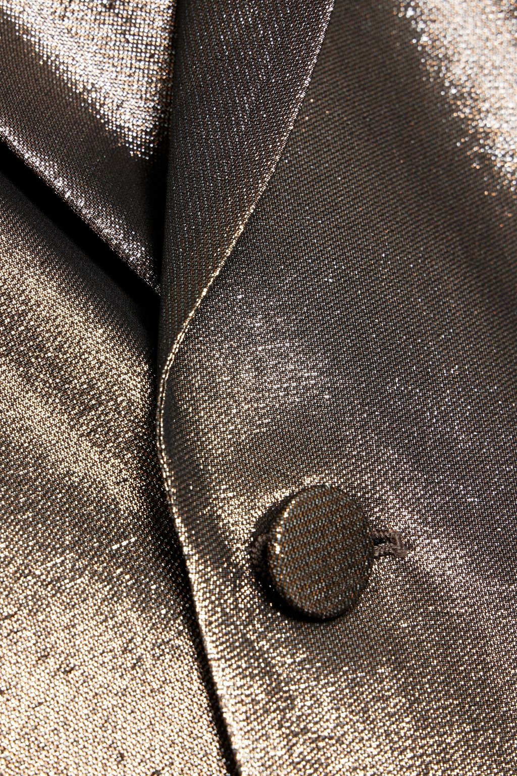 MAX MARA Edro double-breasted silk-blend lamé blazer