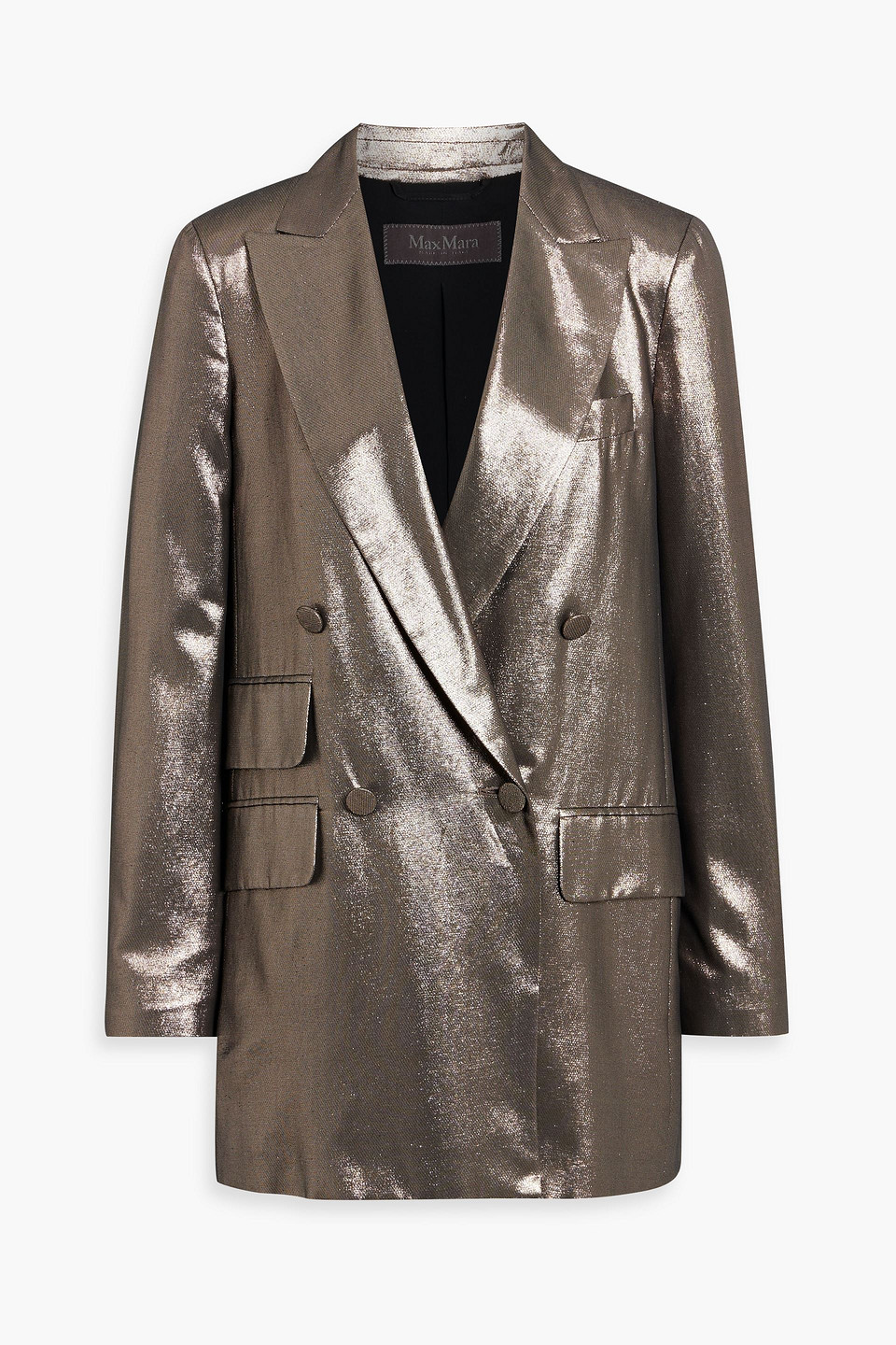 Max Mara Double-breasted Casual Jacket In Brown